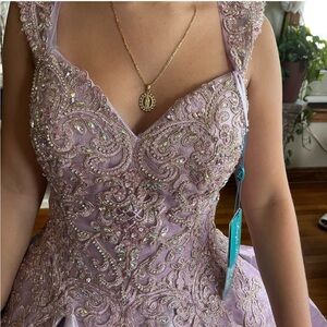 Elegant Lavender Embellished Dress